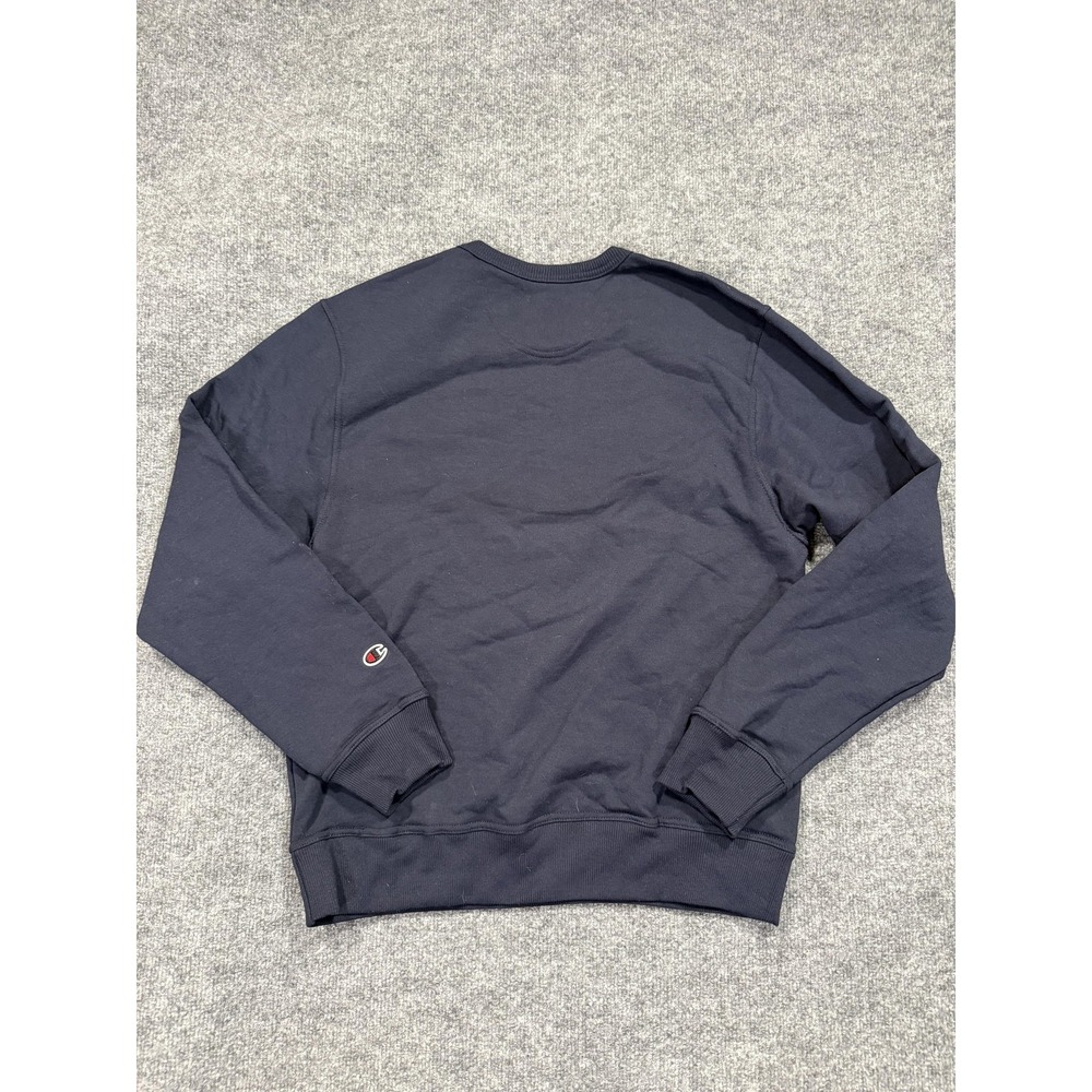 Champion Sweatshirt Mens Medium Blue Fleece‎ Crewneck Pullover Y2K Embroidered - Picture 7 of 7